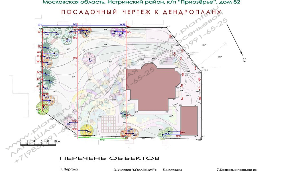 Проект участка - Посадочный чертеж к дендроплану